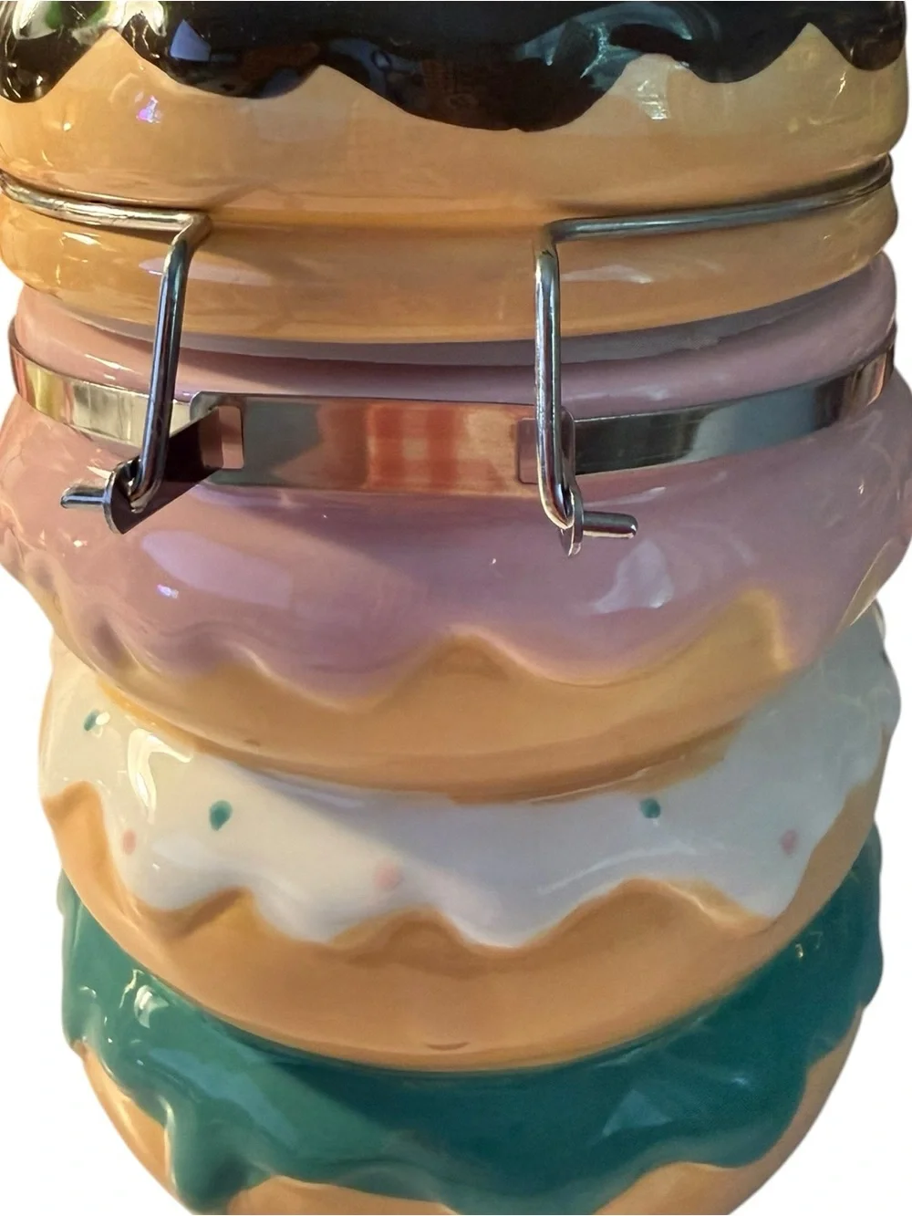 Donut Sprinkle Stack Ceramic Kitchen Snack Storage Coffee Bar K Cup Canister
